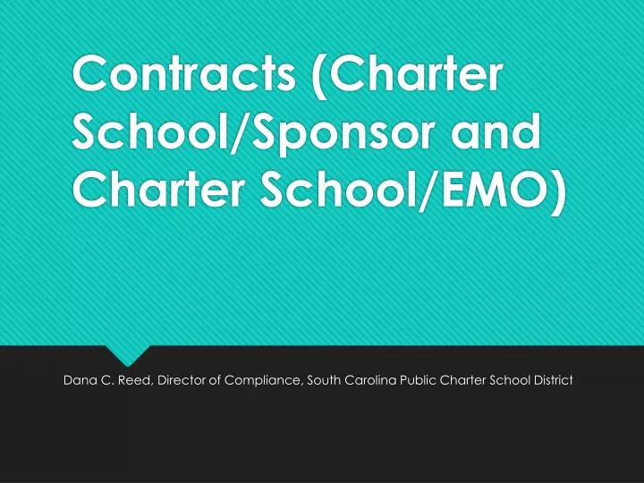 contracts charter school sponsor and charter school emo