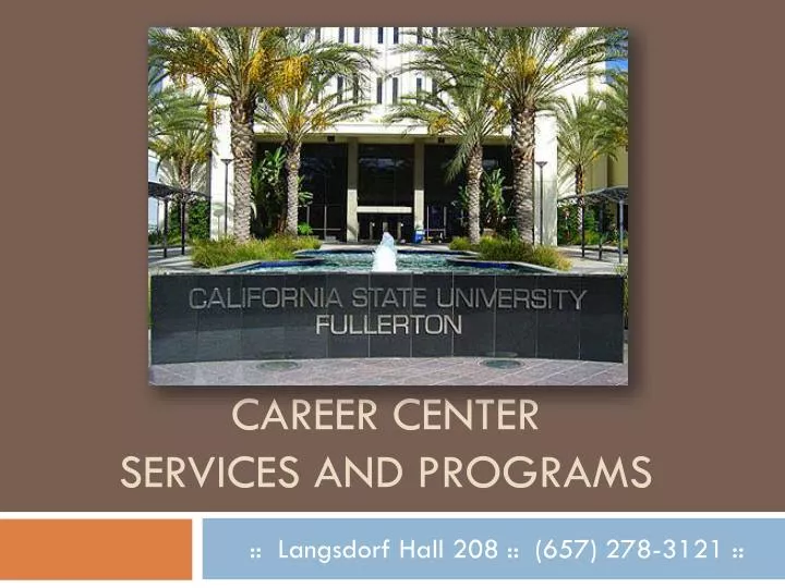 career center services and programs