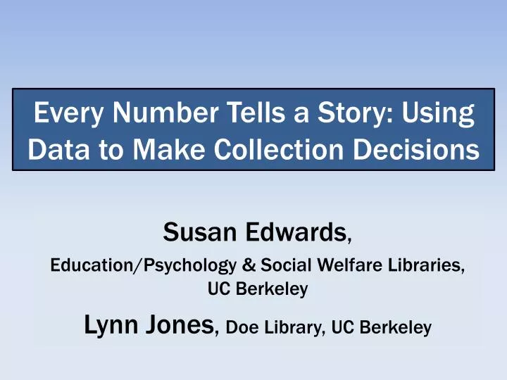 every number tells a story using data to make collection decisions