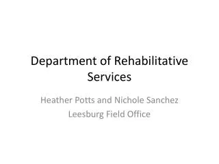 Department of Rehabilitative Services