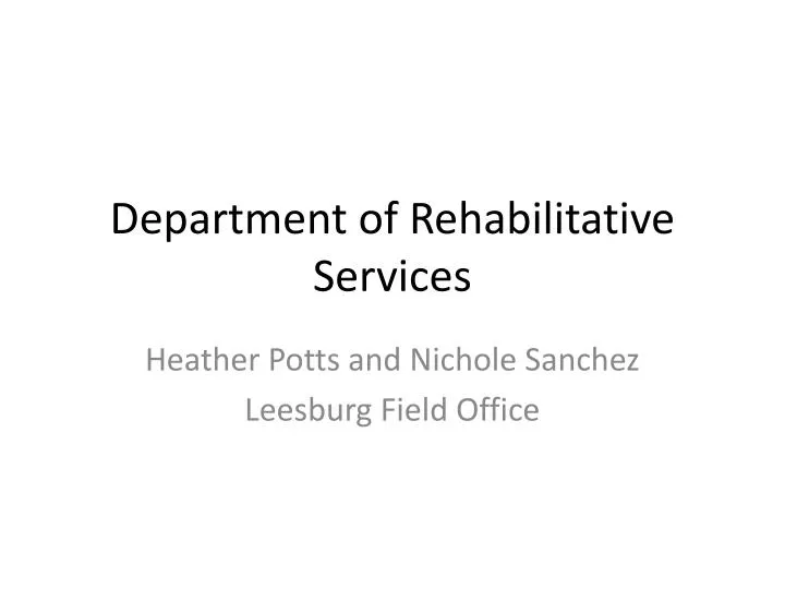 department of rehabilitative services