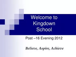 Welcome to Kingdown School