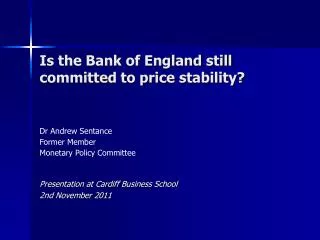 Is the Bank of England still committed to price stability?