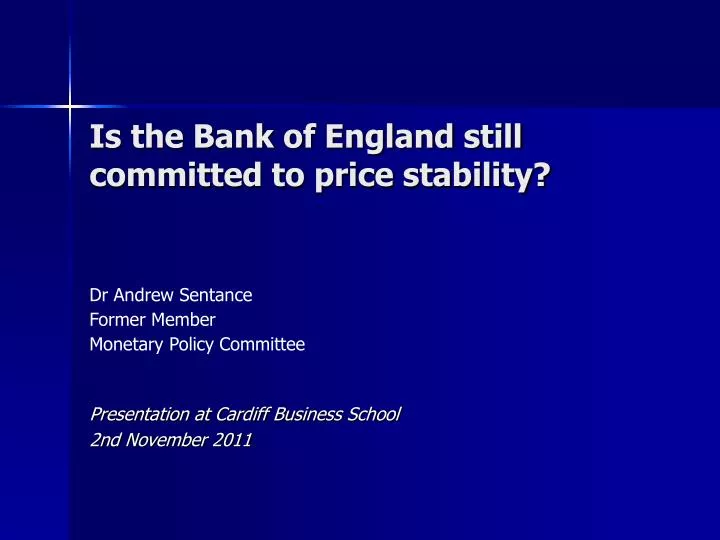 is the bank of england still committed to price stability