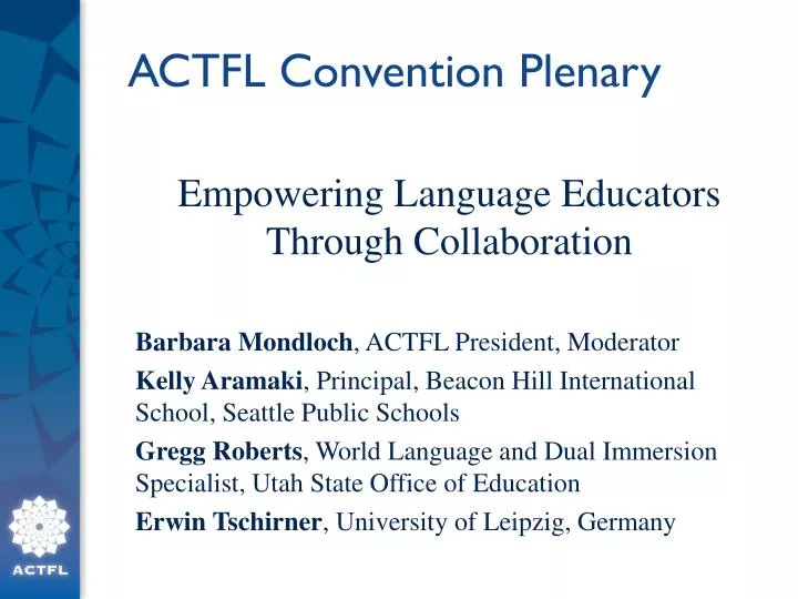 PPT ACTFL Convention Plenary PowerPoint Presentation, free download