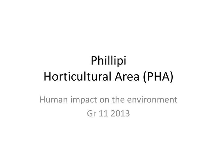 phillipi horticultural area pha