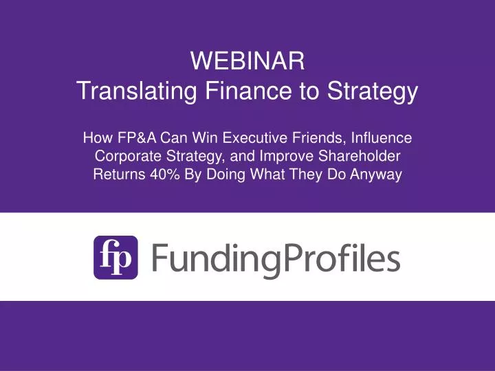webinar translating finance to strategy