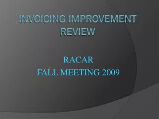Invoicing Improvement Review