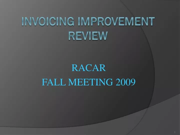 racar fall meeting 2009