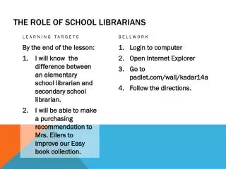 The Role of School Librarians