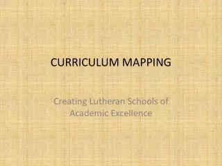 CURRICULUM MAPPING