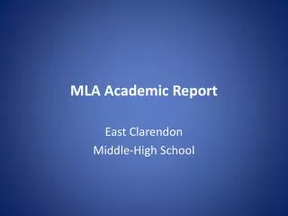 MLA Academic Report