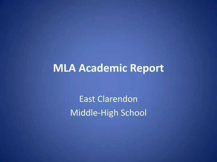 mla academic report