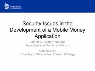 Security Issues in the Development of a Mobile Money Application