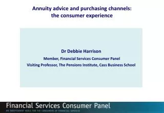 Annuity advice and purchasing channels: the consumer experience