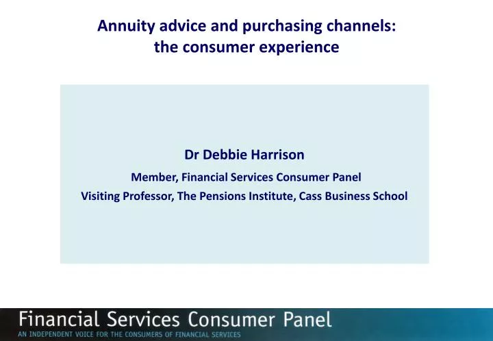 annuity advice and purchasing channels the consumer experience