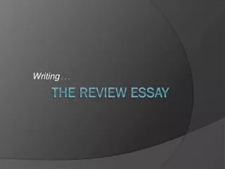 The Review essay
