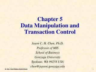 Chapter 5 Data Manipulation and Transaction Control