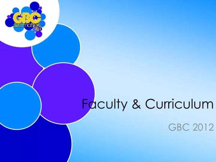 faculty curriculum