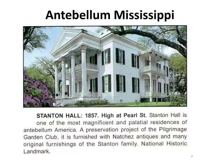 antebellum mississippi