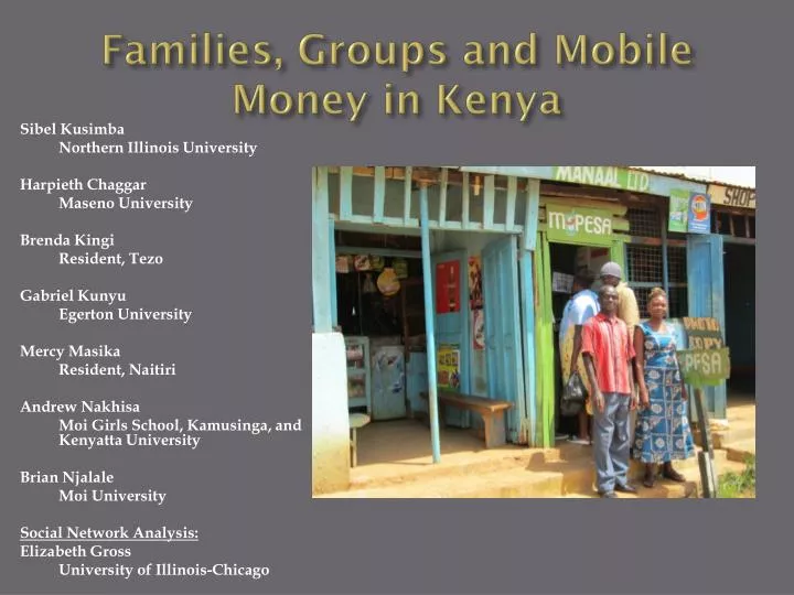families groups and mobile money in kenya