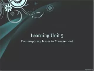 Learning Unit 5