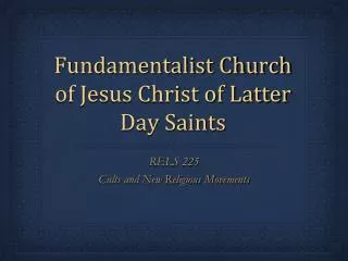 Fundamentalist Church of Jesus Christ of Latter Day Saints