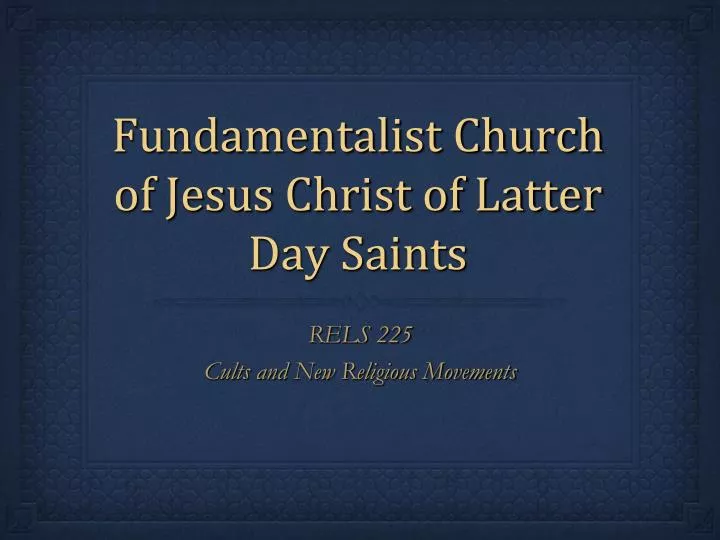 fundamentalist church of jesus christ of latter day saints