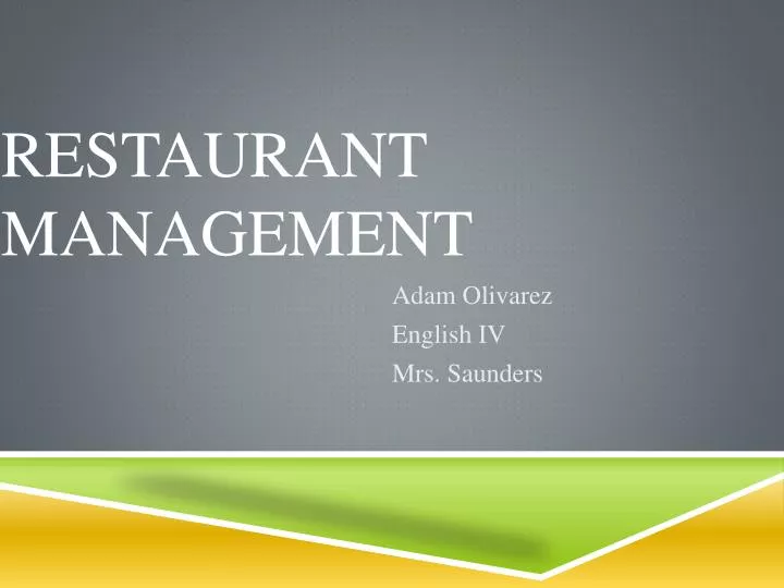 restaurant management