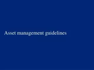 asset management guidelines