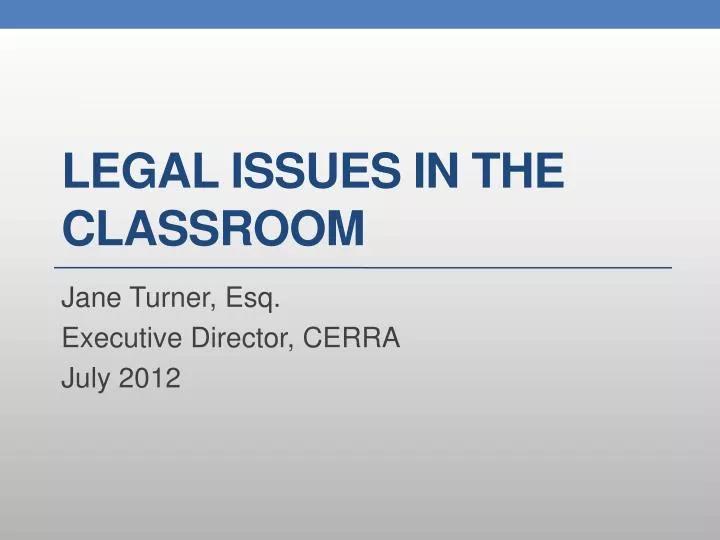 legal issues in the classroom
