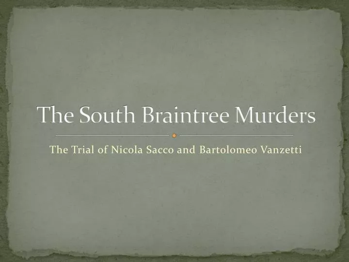 the south braintree murders