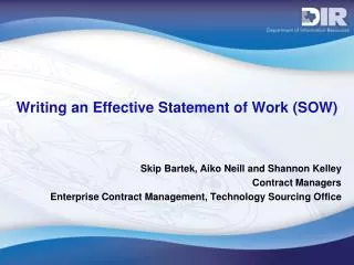 Writing an Effective Statement of Work (SOW)