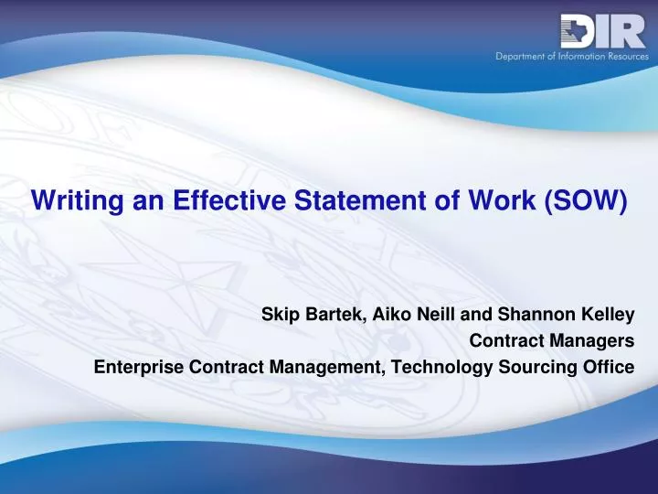 writing an effective statement of work sow