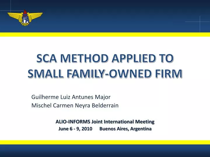 sca method applied to small family owned firm