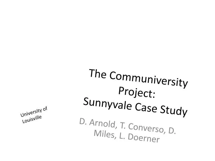 the communiversity project sunnyvale case study