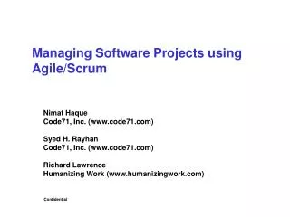 Managing Software Projects using Agile/Scrum