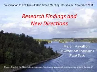 Presentation to KCP Consultative Group Meeting, Stockholm , November 2011