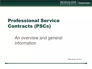 Professional Service Contracts (PSCs)
