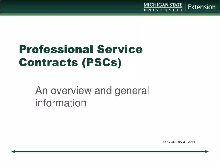 professional service contracts pscs