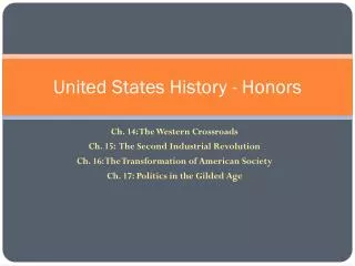 United States History - Honors