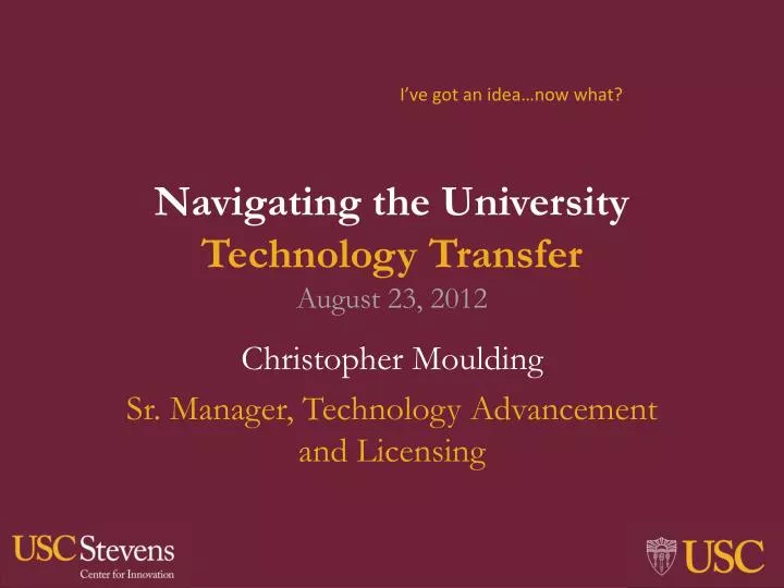 navigating the university technology transfer august 23 2012