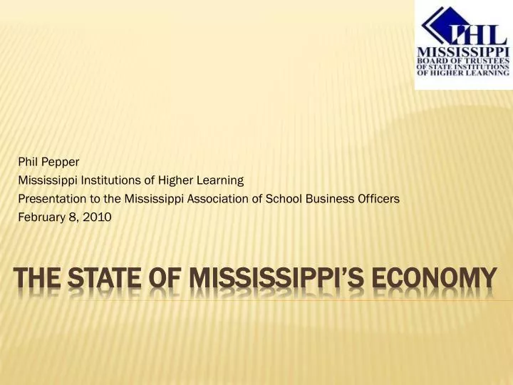 the state of mississippi s economy