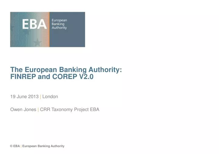 the european banking authority finrep and corep v2 0