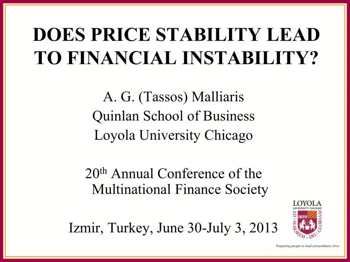 does price stability lead to financial instability
