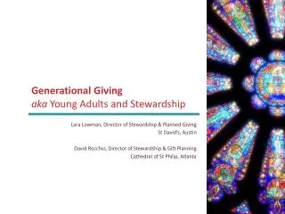 Generational Giving aka Y oung Adults and Stewardship