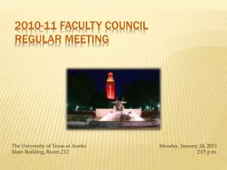 2010-11 Faculty Council Regular Meeting