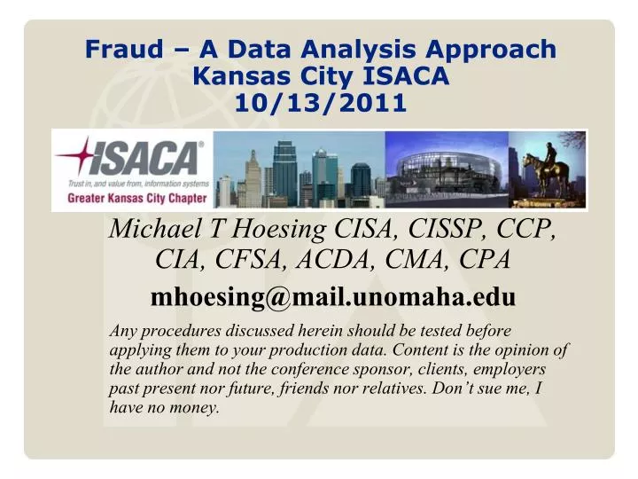 fraud a data analysis approach kansas city isaca 10 13 2011