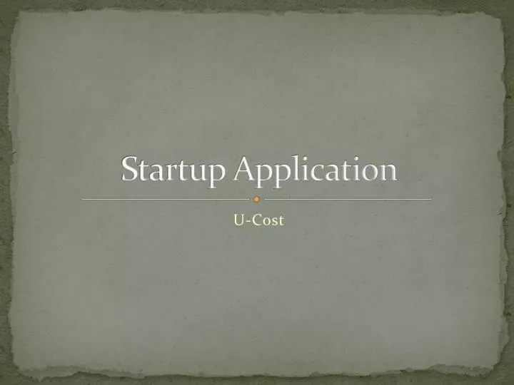 startup application