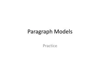 Paragraph Models